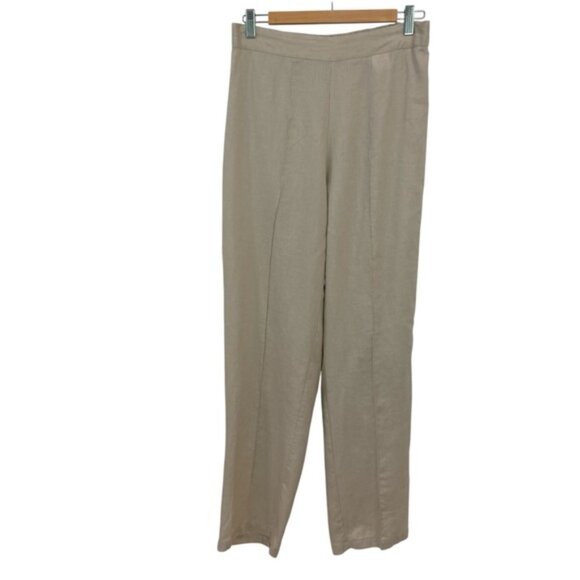Breezed TARAVAO Flowy trousers pants 100% linen neutral tan size medium wide leg - Picture 7 of 13